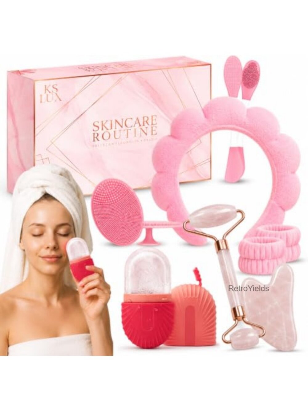 Skincare Tools Set Facial Accessories Jade Roller Gua Sha Ice Roller